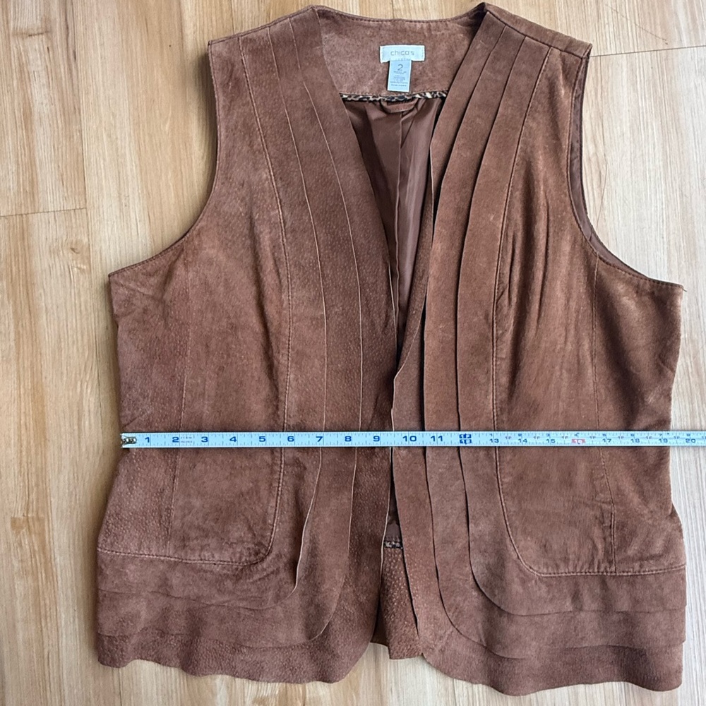 Chico’s Brown Real Suede Leather Vest Top - Picture 7 of 7
